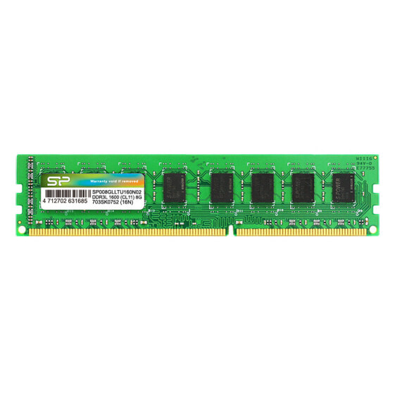 Silicon Power SP008GLLTU160N02 - 8 GB - 1 x 8 GB - DDR3L - 1600 MHz - 240-pin DIMM - Green