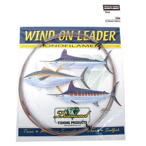 Momoi Diamond Monofilament Wind On Leaders-25 Ft-Smoke Blue, 130 Lb.