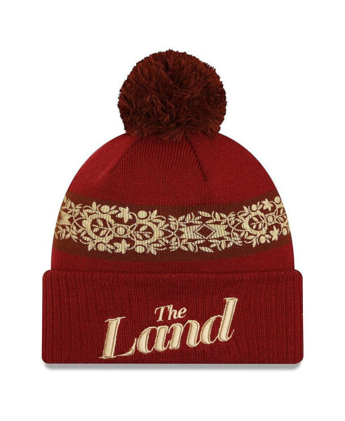 Men's Wine Cleveland Cavaliers 2023/24 City Edition Cuffed Pom Knit Hat