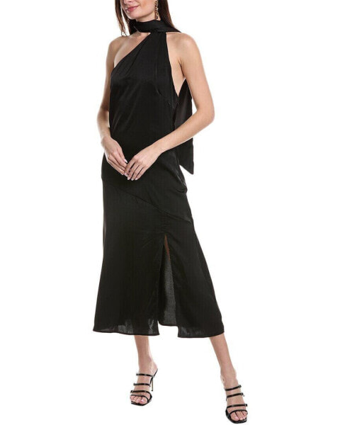 Reveriee One-Shoulder Midi Dress Women's Black Xs