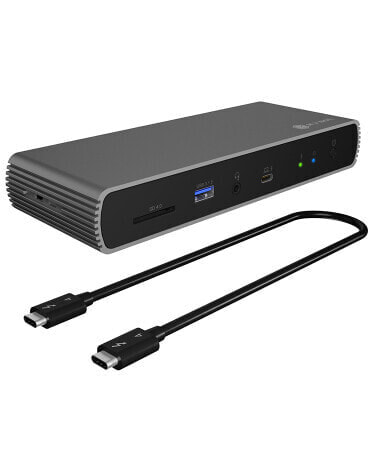ICY BOX IB-DK8801-TB4 - Wired - Thunderbolt 4 - 96 W - 10,100,1000,2500 Mbit/s - Anthracite - Black - SD