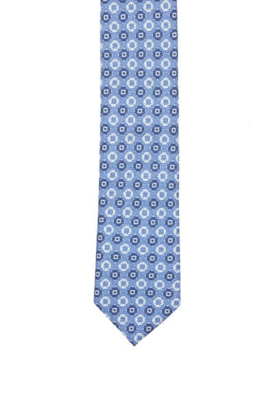 ZEGNA 288831 Men's Geometric Silk Tie blue