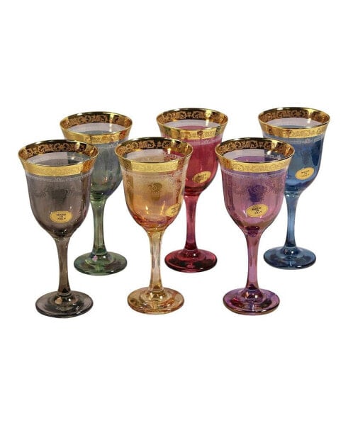 Wine Goblets Set of 6 Multicolor