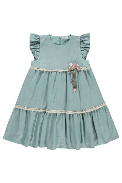 Kız Çocuk Elbise 6-9 Yaş Mint Yeşili