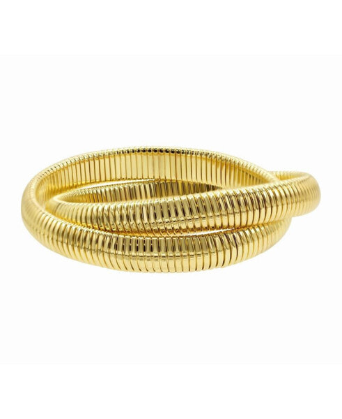 14K Gold-Plated 2-Layer Omega Chain Bracelet