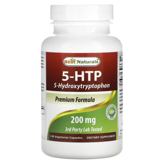Витамины для похудения Best Naturals 5-HTP (5-Гидрокситриптофан), 200 мг, 120 Вегетарианских капсул