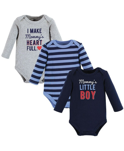 Baby Boys Cotton Long-Sleeve Bodysuits, Mommys 3-Pack