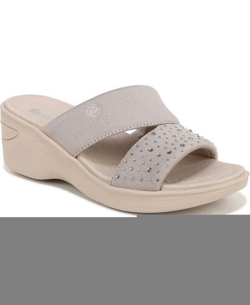 Dynasty-Bright Washable Slide Wedge Sandals
