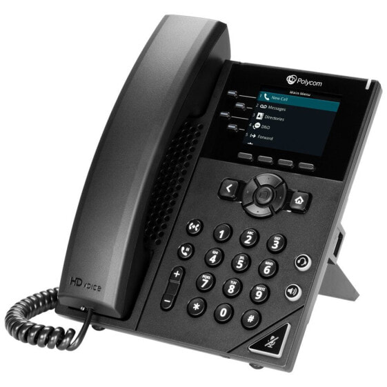 Poly 250 - IP Phone - Black - Wired handset - In-band - 4 lines - Digital