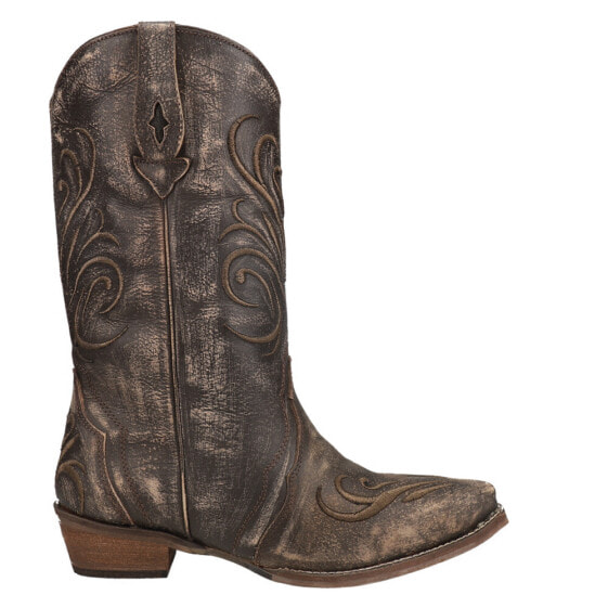 Roper Thick Embroidered Snip Toe Cowboy Womens Brown Casual Boots 09-021-0926-2