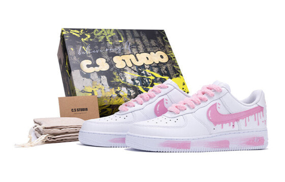 【定制球鞋】 Nike Air Force 1 Low 空军一号 CS 水滴 手绘喷绘 特殊鞋盒 低帮 板鞋 GS 白色 / Кроссовки Nike Air Force DH2920-111