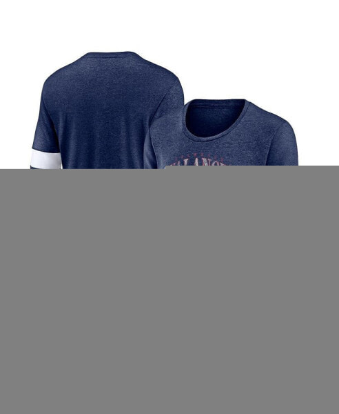 Women's Heather Navy Distressed Colorado Avalanche Special Edition 2.0 Barn Burner 3/4 Sleeve T-shirt