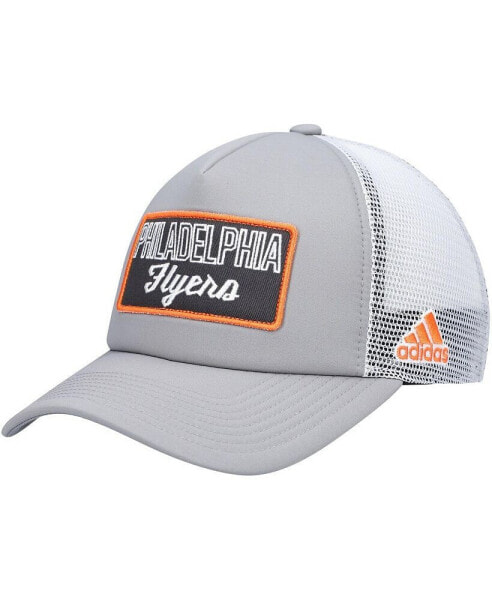 Men's Gray, White Philadelphia Flyers Locker Room Foam Trucker Snapback Hat