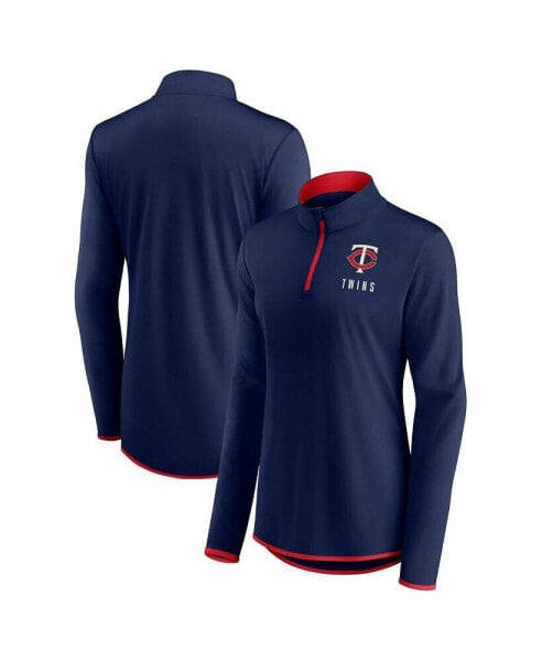 Women's Navy Minnesota Twins Worth The Drive Quarter-Zip Jacket