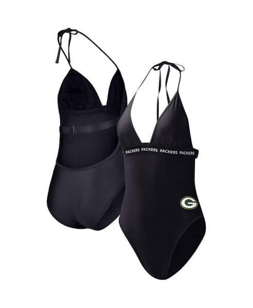 Women's Black Green Bay Packers Full Count One-Piece Swimsuit