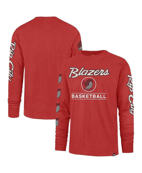 Men's Red Portland Trail Blazers 2023/24 City Edition Triplet Franklin Long Sleeve T-shirt