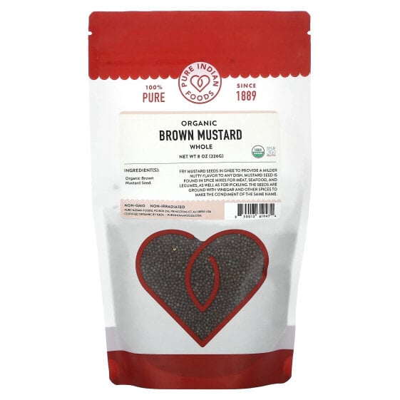 Organic Brown Mustard, Whole, 8 oz (226 g)