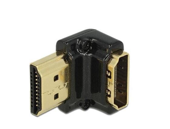 Delock HDMI-A/HDMI-A male - F/M - 90° - HDMI - HDMI - Female - Male - Gold - 3840 x 2160 pixels