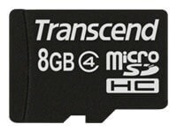 Transcend TS8GUSDC4 - 8 GB - MicroSDHC - Class 4 - Black