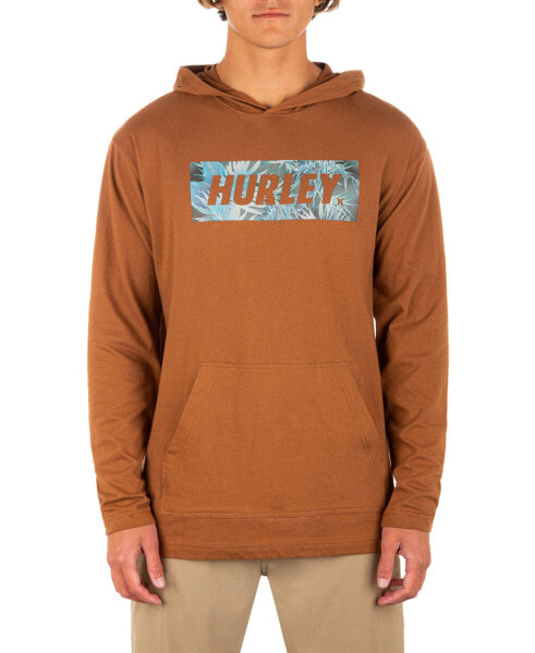 Hurley Men's Fastlane Hooded Long Sleeve T-shirt Ale Brown Size XL