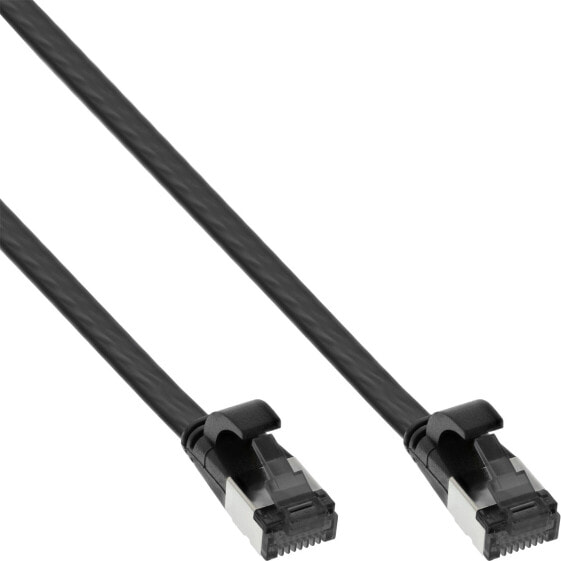 InLine Patch cable flat - U/FTP - Cat.8.1 - TPE halogen-free - black - 3m