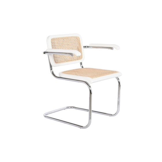 Напольный стул DKD Home Decor Белый Серебристый Натуральный 65,5 x 62 x 79 cm