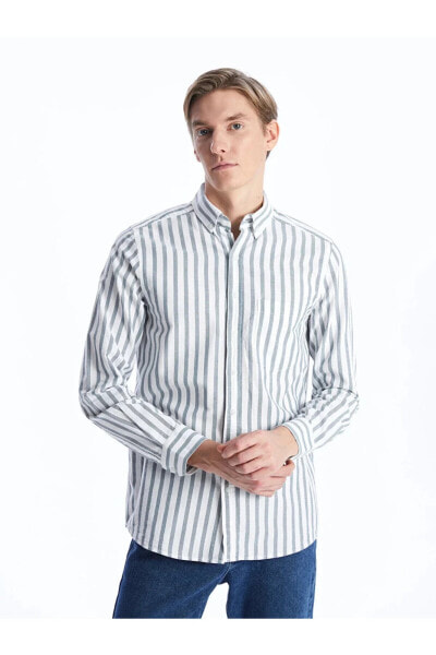 Рубашка мужская LC WAIKIKI Classic Regular Fit с длинным рукавом в полоску