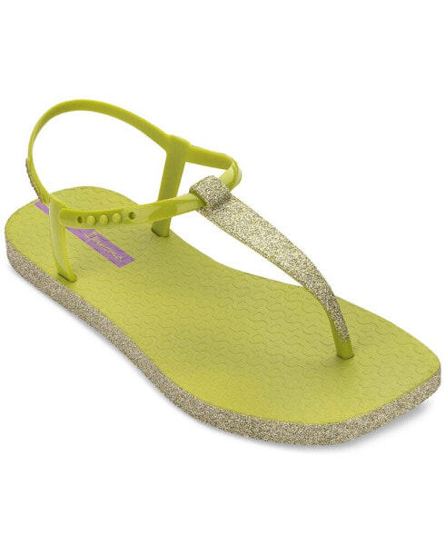 Class Edge Glow Slip-On Embellished T-Strap Thong Sandals