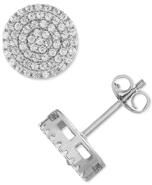 Cubic Zirconia Circle Cluster Stud Earrings in Sterling Silver, Created for Macy's