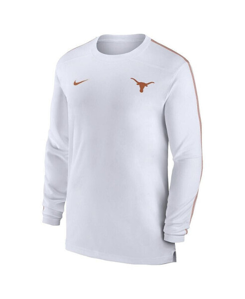 Men's White Texas Longhorns 2024 Sideline Coach UV Performance Long Sleeve T-Shirt