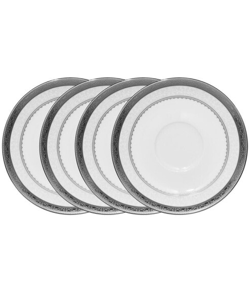 Odessa Platinum Set of 4 Saucers, Service For 4