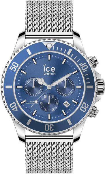 Ice-Watch - ICE steel Mesh blue Chrono - Blaue Herrenuhr mit Metallarmband - Chrono - 017668 (Large) …