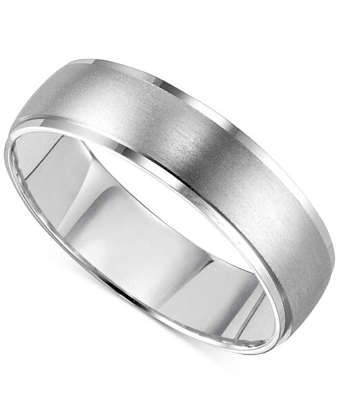 Men's Low Dome Brushed Finish Comfort Fit Wedding Band in Platinum