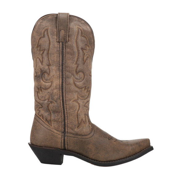 Laredo Access Wide Calf Snip Toe Cowboy Womens Brown Casual Boots 51079