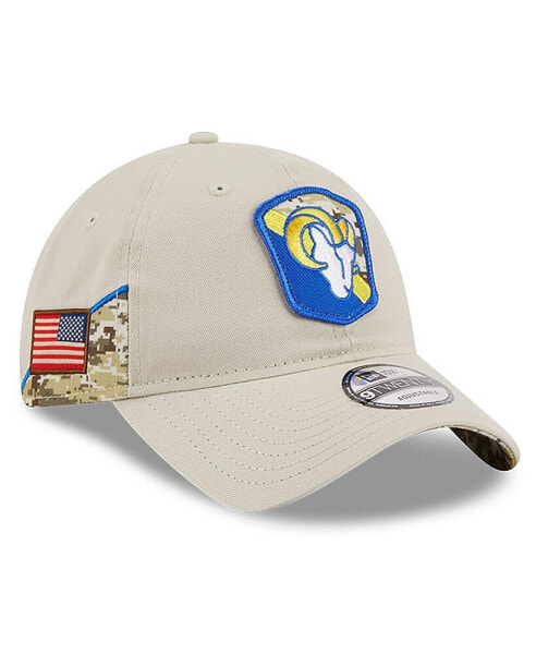 Men's Stone Los Angeles Rams 2023 Salute To Service 9TWENTY Adjustable Hat