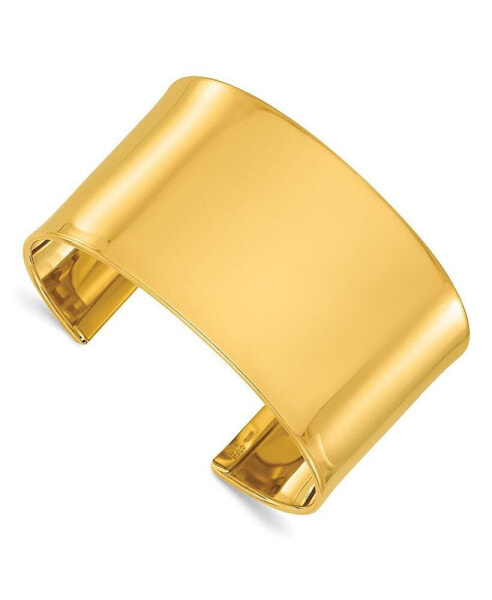 18k Yellow Gold 37mm Solid Cuff Bangle Bracelet