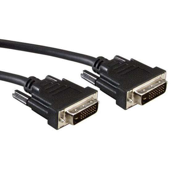VALUE Monitor DVI Cable - DVI (24+1) - Dual Link - M/M 1 m - 1 m - DVI-D - DVI-D - Male - Male - Black