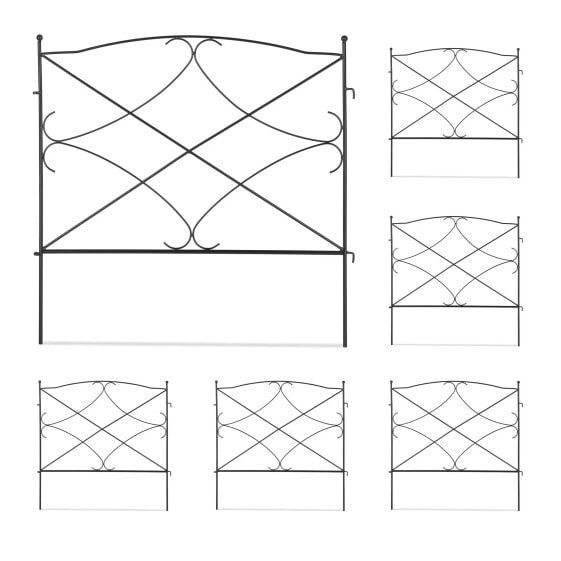 6-tlg. Beetzaun aus Metall