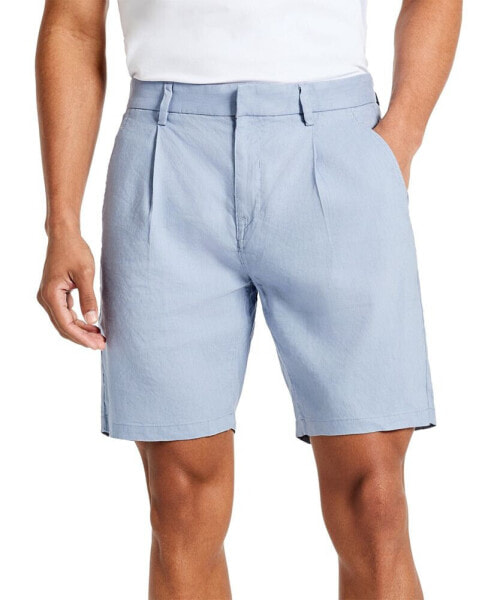 Men's Solid Pleated 8" Performance Shorts