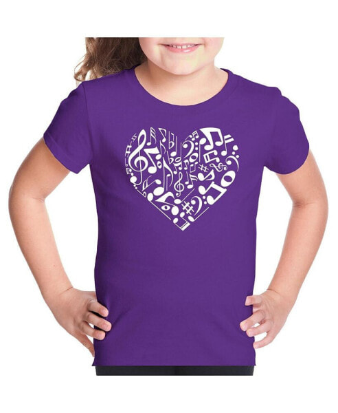 Big Girl's Word Art T-shirt - Heart Notes