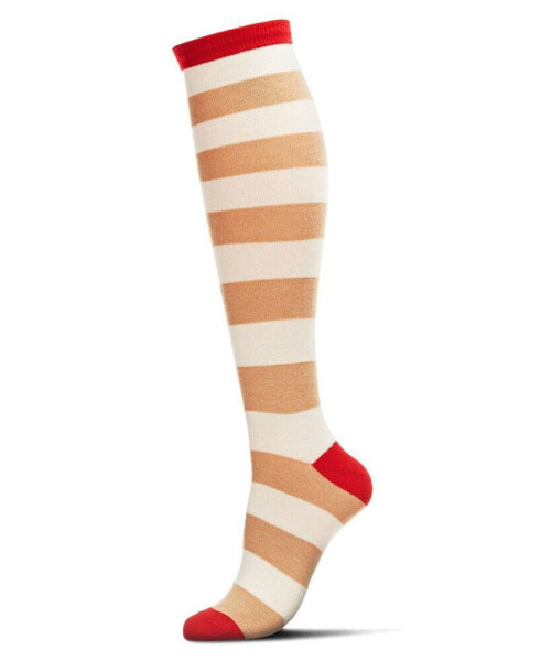 Women's Shaded Stripes Cashmere Blend Knee High Socks