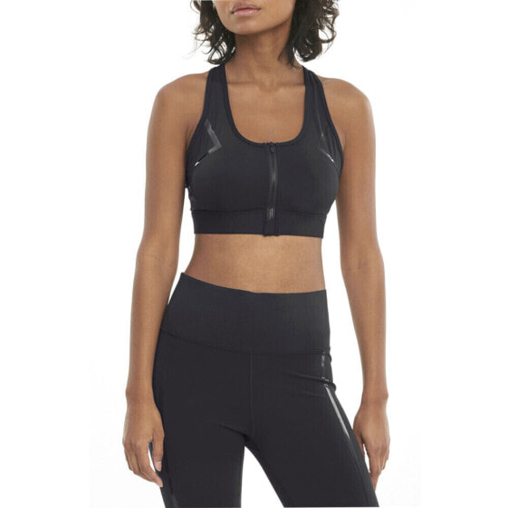 Puma High Impact Front Zip Bra Womens Black Casual 520295-01