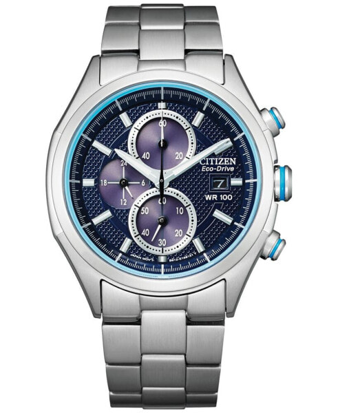 Eco-Drive Men's Chronograph Stainless Steel Bracelet Watch 41mm