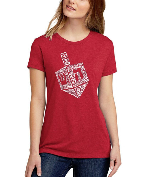 Women's Hanukkah Dreidel Premium Blend Word Art Short Sleeve T-shirt