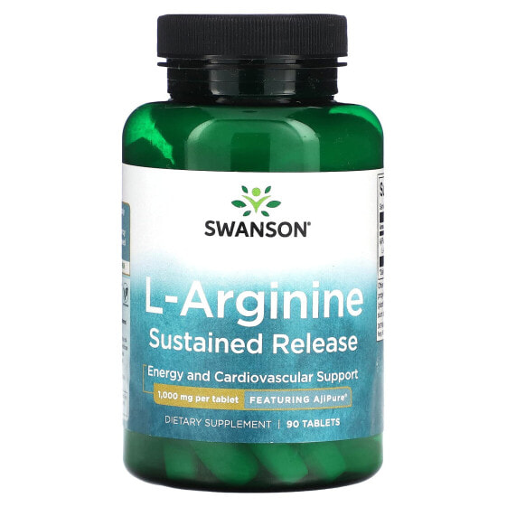 Аминокислоты Swanson L-Аргинин с замедленным высвобождением, 1000 мг, 90 таблеток
