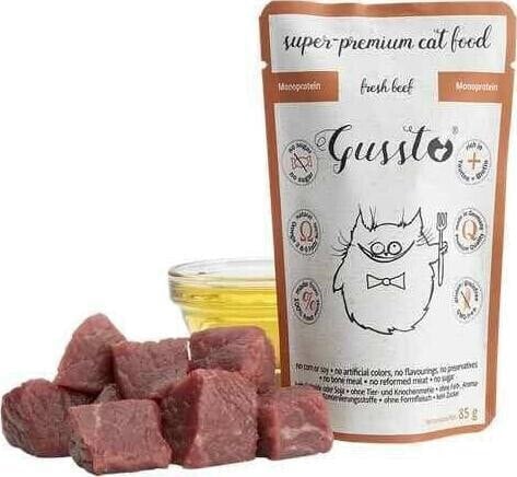 GUSSTO GUSSTO sasz.85g FRESH BEEF /8 Pokarm dla kota z WOŁOWINĄ