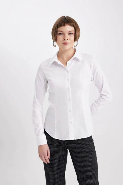 Рубашка женская defacto Кадын Гёмлек Белый I5278AZ/WT34