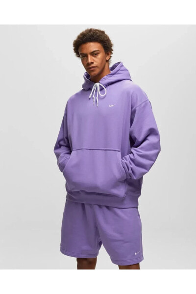 Толстовка мужская Nike Solo Swoosh French Terry Pullover Hoodie Lila Erkek Sweatshirt