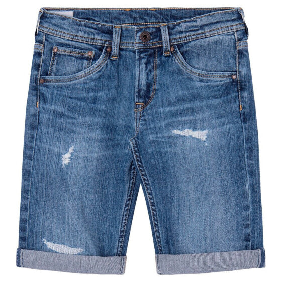 PEPE JEANS Cashed Repair 1/4 Denim Shorts