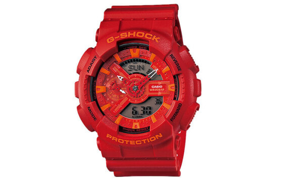 G-SHOCK 钢铁侠配色 限定防水抗冲击 石英机芯 树脂表带 日韩表 女表 红色 GA-110AC-4AJF / Аксессуары G-SHOCK GA-110AC-4AJF Часы кварцевые